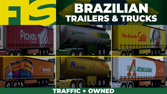 Brazilian Real Companies Trailers & Trucks Pack [TRAFFIC+OWNED] - FIS Mods