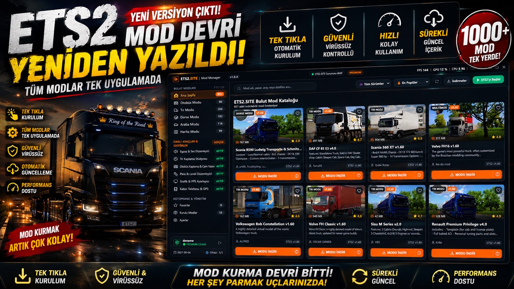 ETS2 Mod Manager – All Mods with a Single Click!