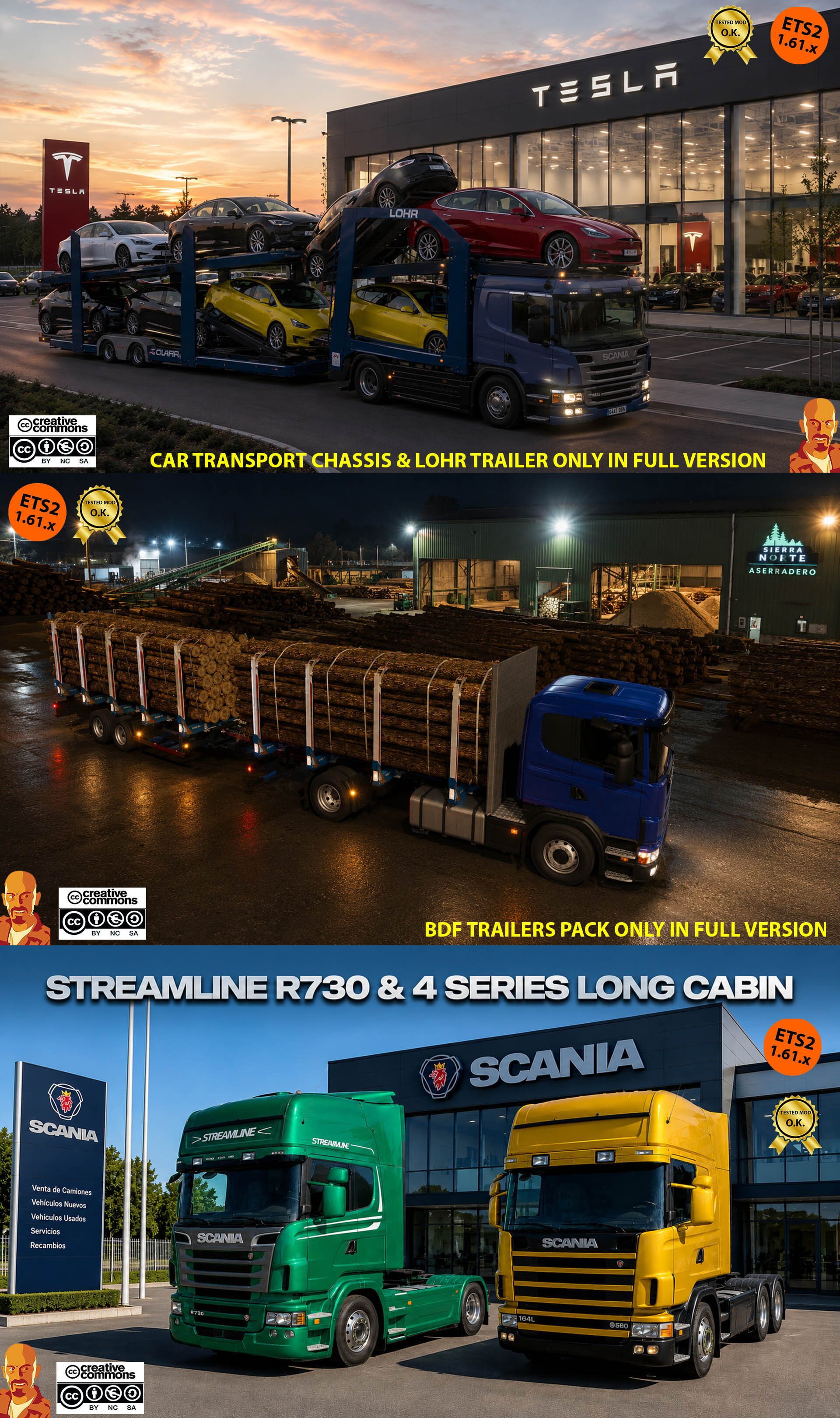 SCANIA MEGAMOD v8.0 ETS2 1.60-1.61.x WITH CONTAINERS CARGO