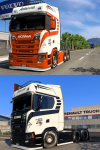 Scania S navy and orange skins
