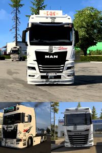White skin pack (Man, scania, DAF)