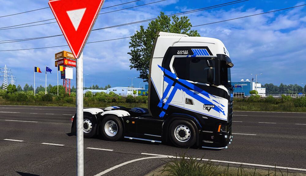 Scania S Green X Blue stripes