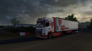 SKINS DIAMOND RED DAF 2021 XG+ & SCS TRAILER CURTAINSIDER