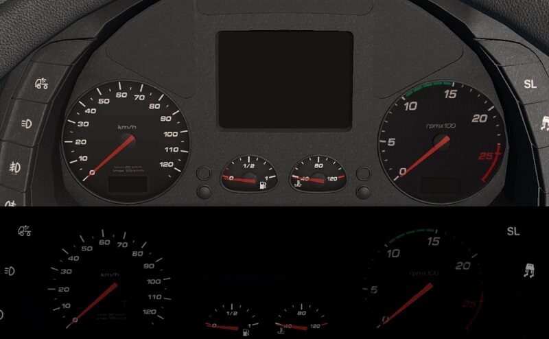 Iveco Hi-Way realistic tachometer to 2500 rpm