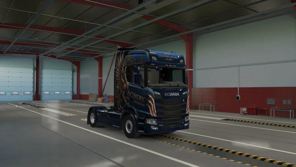 Blue Phoenix paintjob for scania ETS2 v1.35-1.60 - Görsel 2