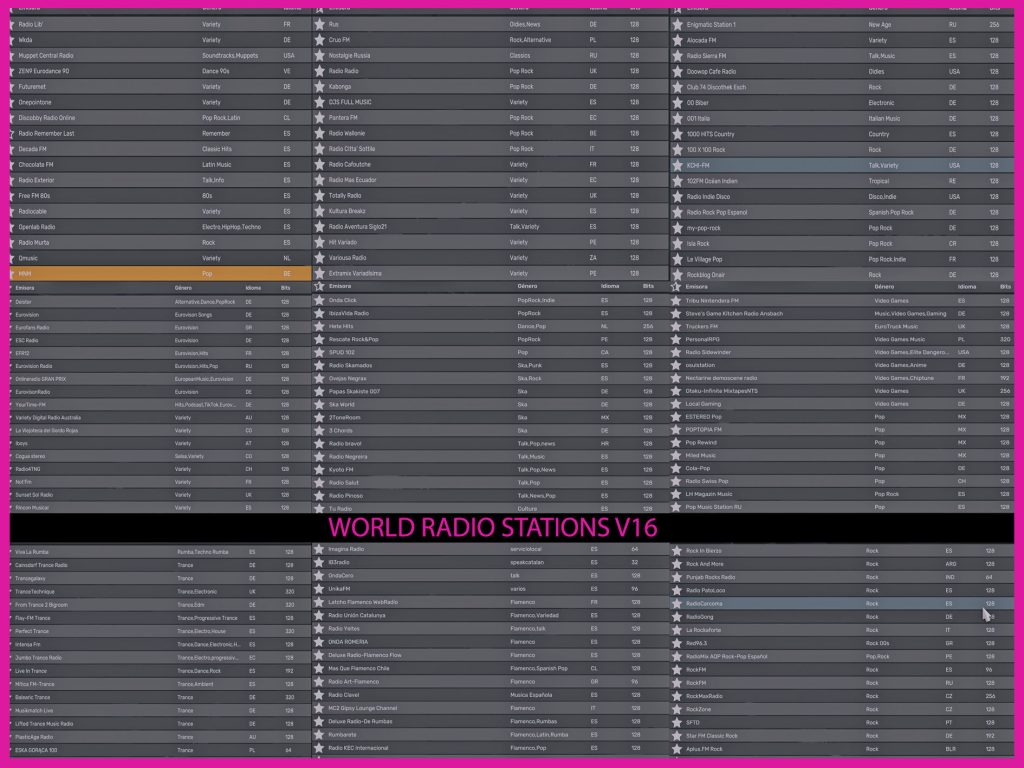 World Radio Stations V16