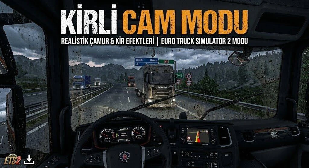 ETS2 Realistic Dirty Windshield & Mud Mod 