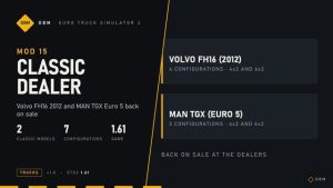 DBM Classic Dealer – Volvo FH16 2012 & MAN TGX Euro 5 back on sale 1.61