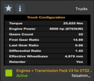 Engine and transmission mods for v1.61
