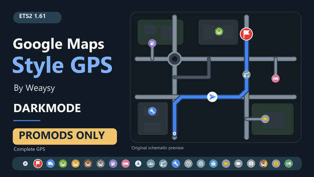 Google Maps Style GPS – By Weaysy – Darkmode – PROMODS Only