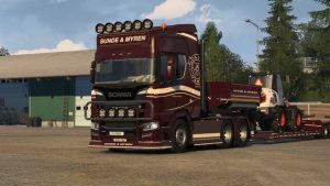 SUNDE & MYREN | DUTCH ROYAL V8 SCANIA R 2016 V8 730 + MATCHING LOWLOADER