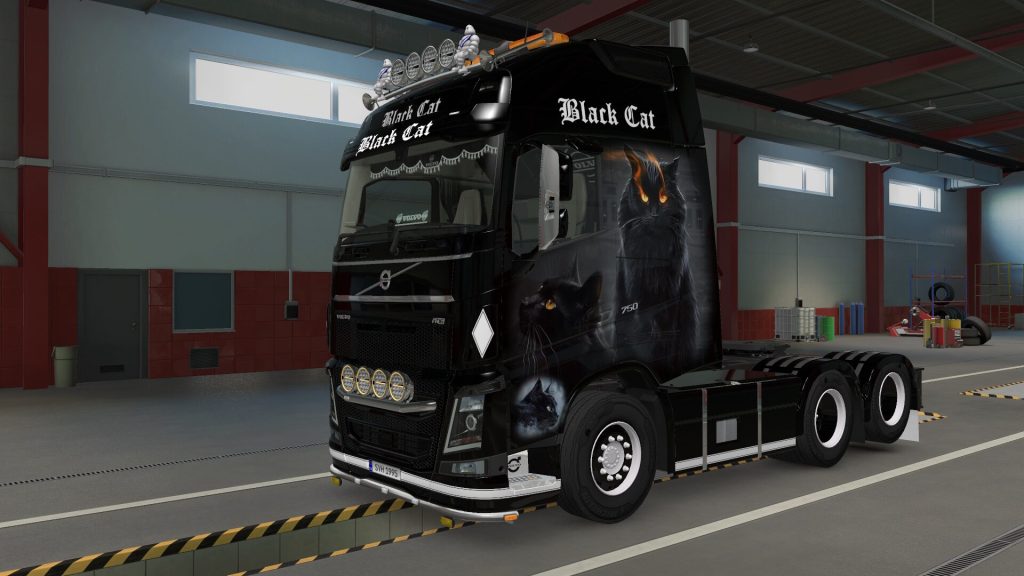 Volvo FH4 Black Cat Skin - Görsel 1